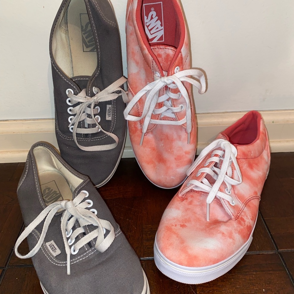 Pink & Grey Pairs of Vans Sneakers
